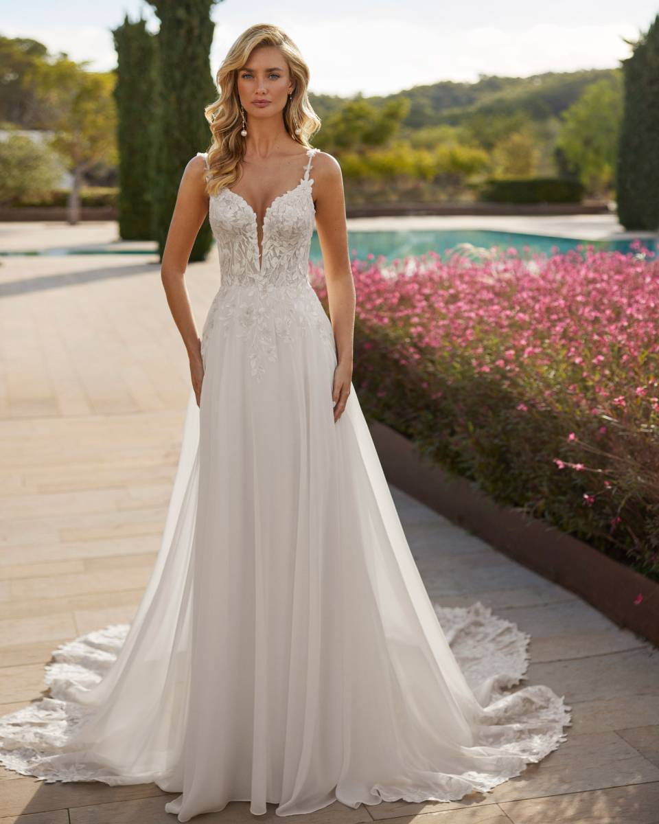 Devant de la robe de mariée bohème Sara