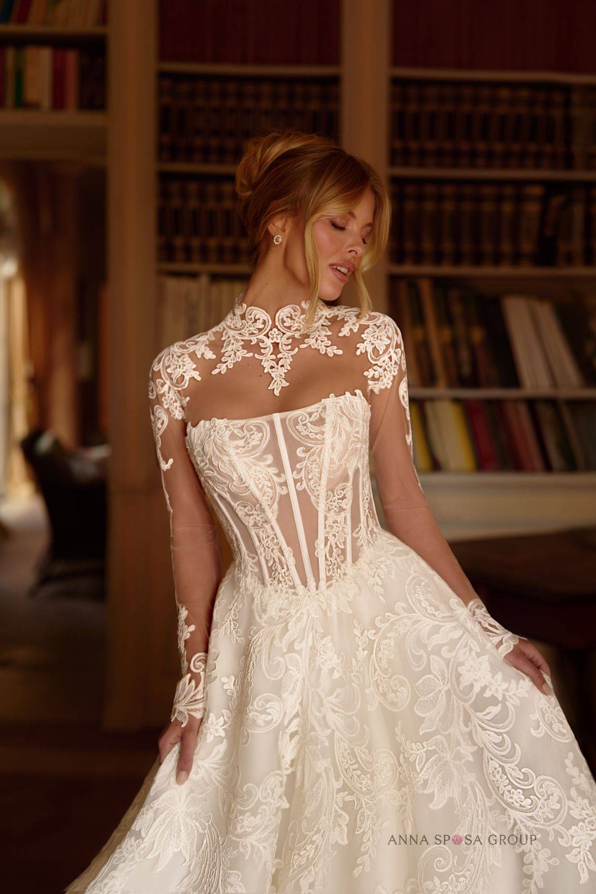 Devant de la robe de mariée princesse blamia avec body