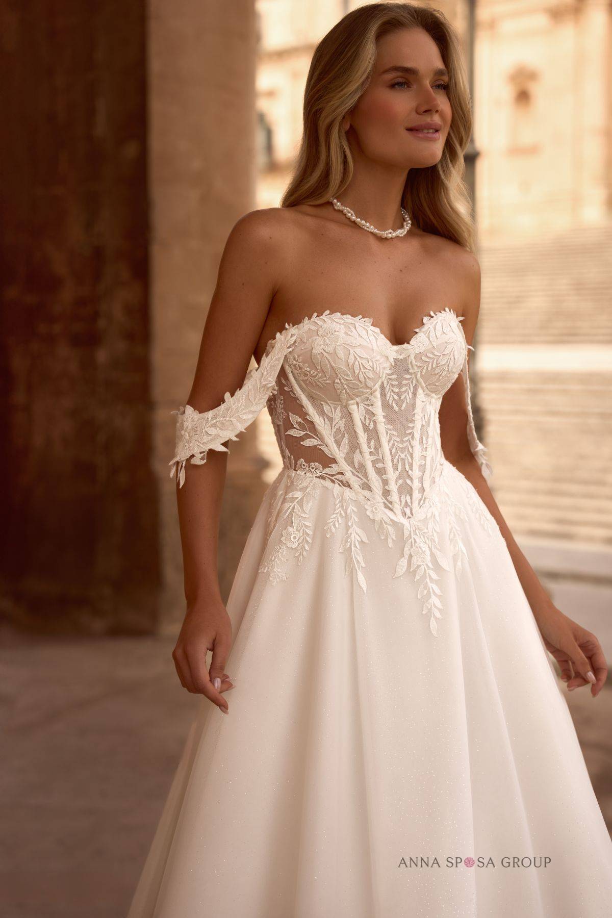 Devant de la robe de mariée princesse Borgia