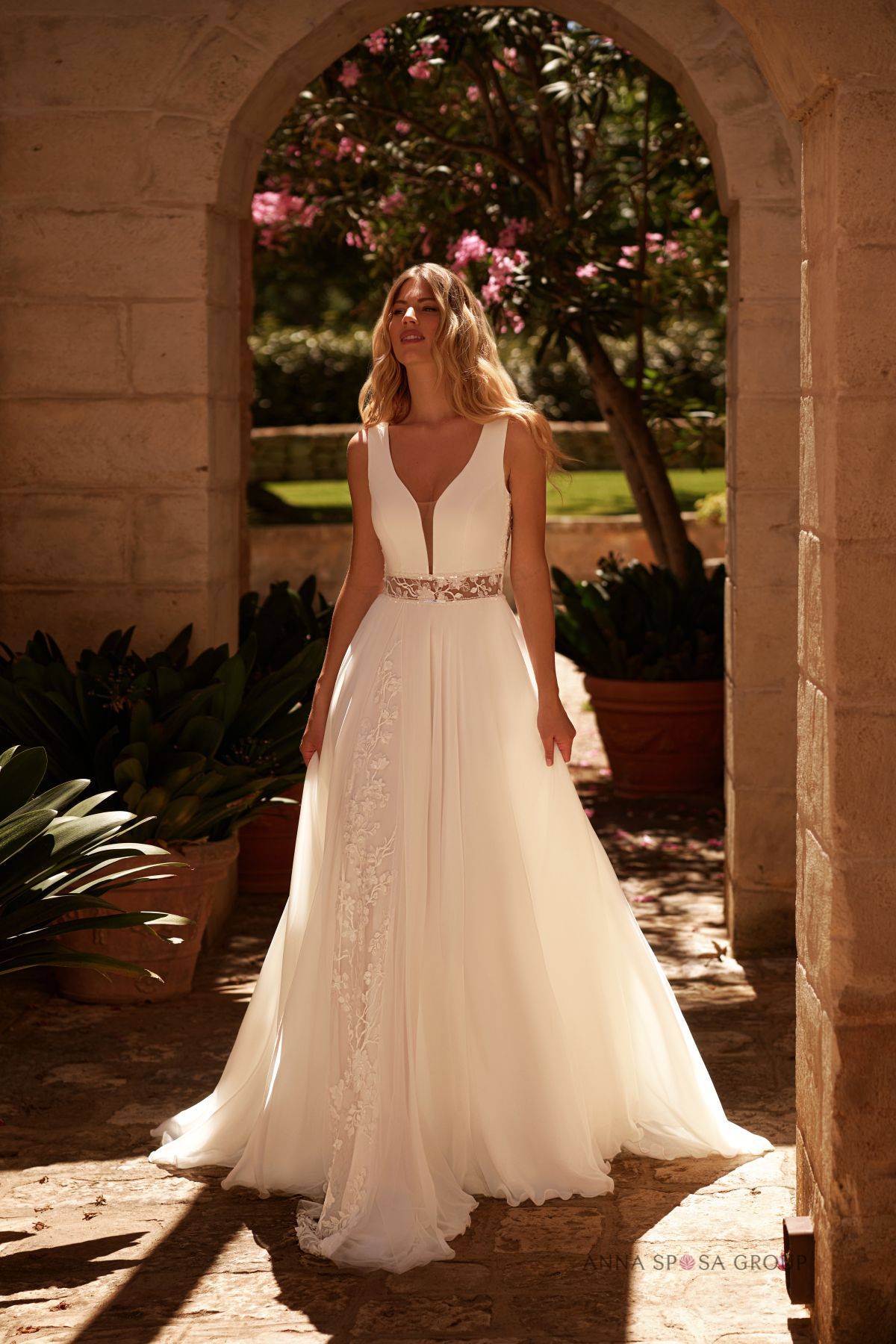 Devant de la robe de mariée bohème Cressida