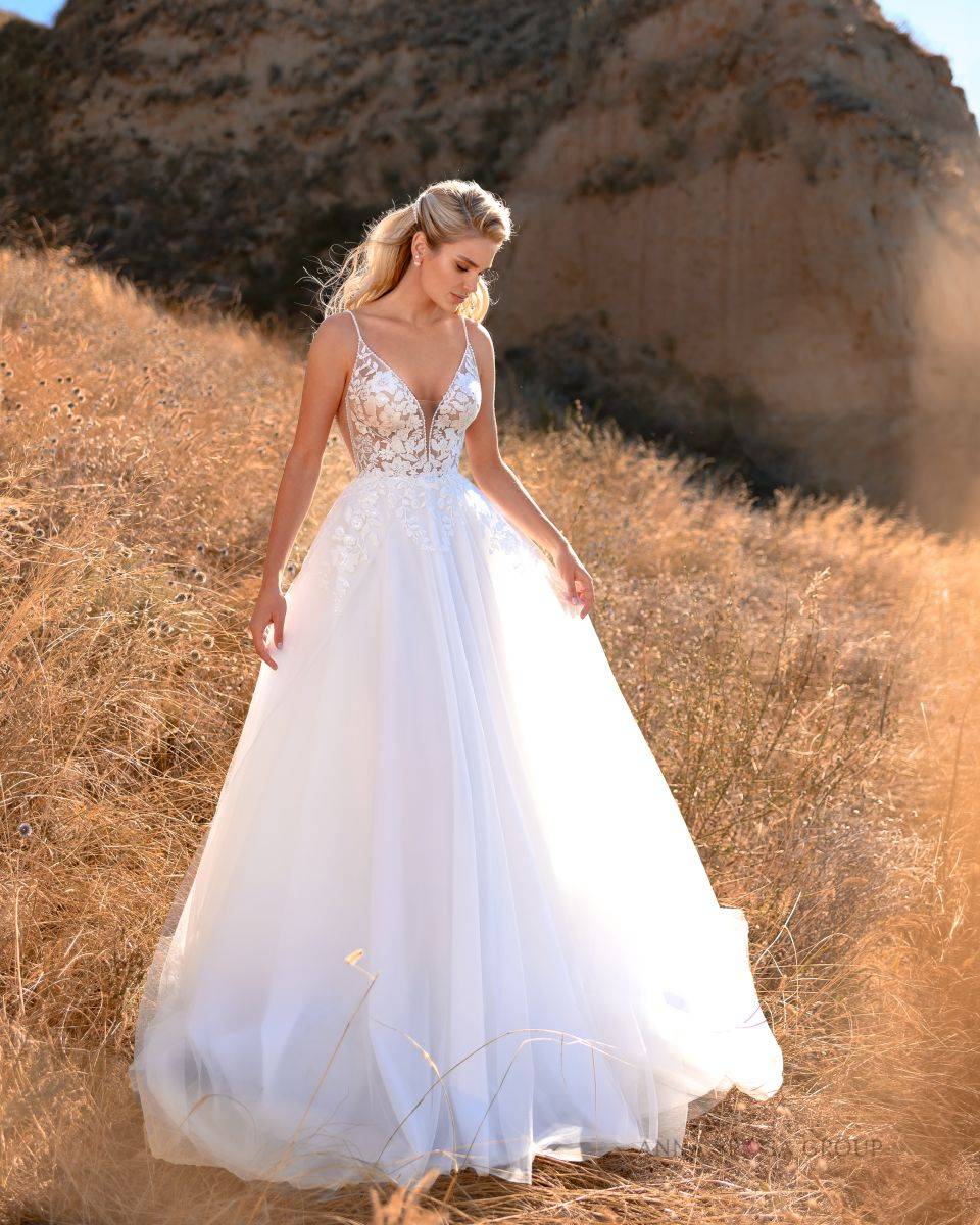 Devant de la robe de mariée bohème-chic Floreth