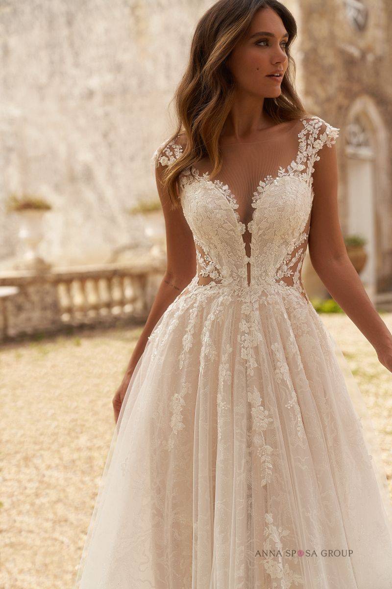 Devant de la robe de mariée princesse Kapella