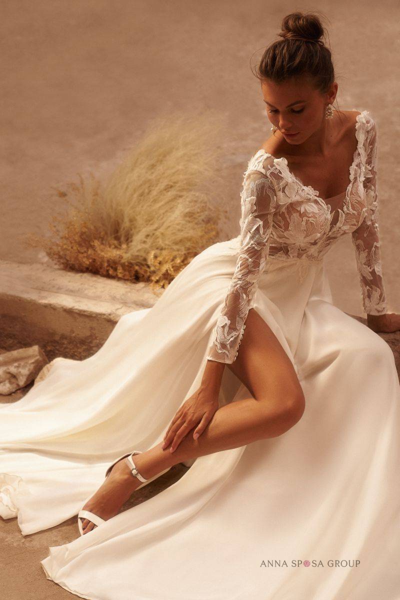 Devant de la robe de mariée bohème Messina