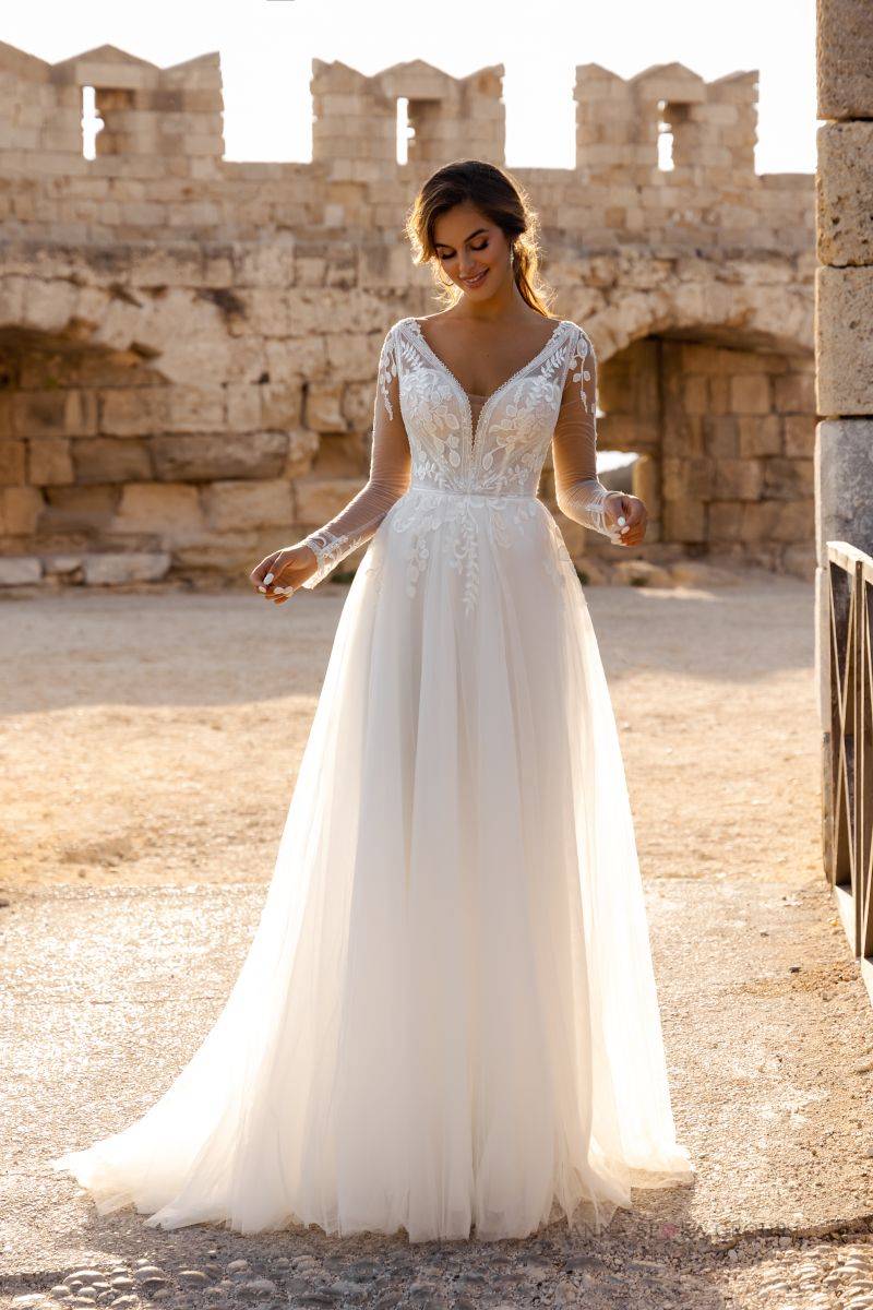 Devant de la robe de mariée chic Pippa