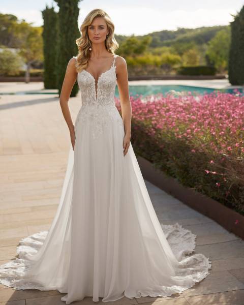 Devant de la robe de mariée bohème Sara