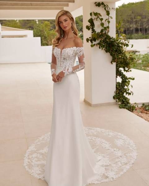 Devant de la robe de mariée sirène Sauce