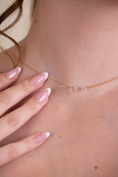 Parure de mariée boucles d'oreilles et collier de dos en or