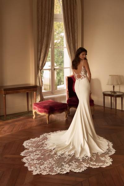 Dos de la robe de mariée sirène Hypnolia de chez Anna Sposa