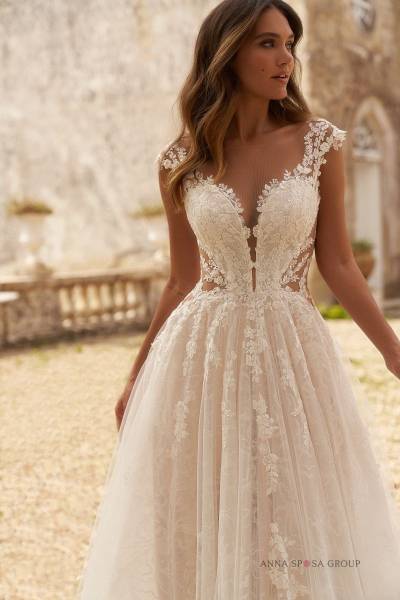 Devant de la robe de mariée princesse Kapella