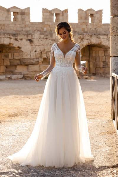 Devant de la robe de mariée chic Pippa