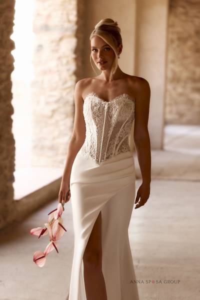 Devant de la robe de mariée sirène Remaris