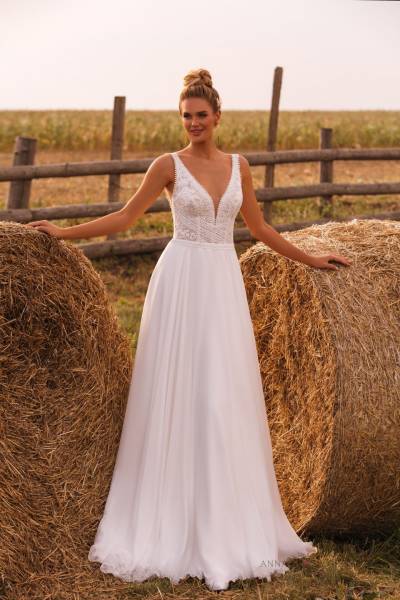 Devant de la robe de mariée bohème Tara